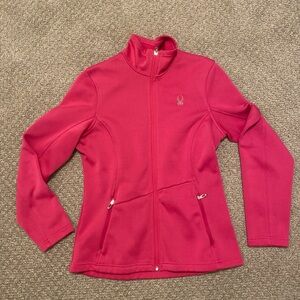 NWOT Women’s Spyder Pink Zip front Mock Neck Core Sweater Jacket Size Large